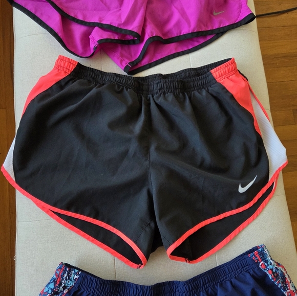 Nike 3 Dri-Fit Running Shorts Bundle Lot of 3 Size Medium Pink Blue Black Womens - Picture 3 of 16